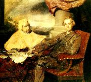 Sir Joshua Reynolds lord rockingham and his secretary, edmund burke oil painting artist